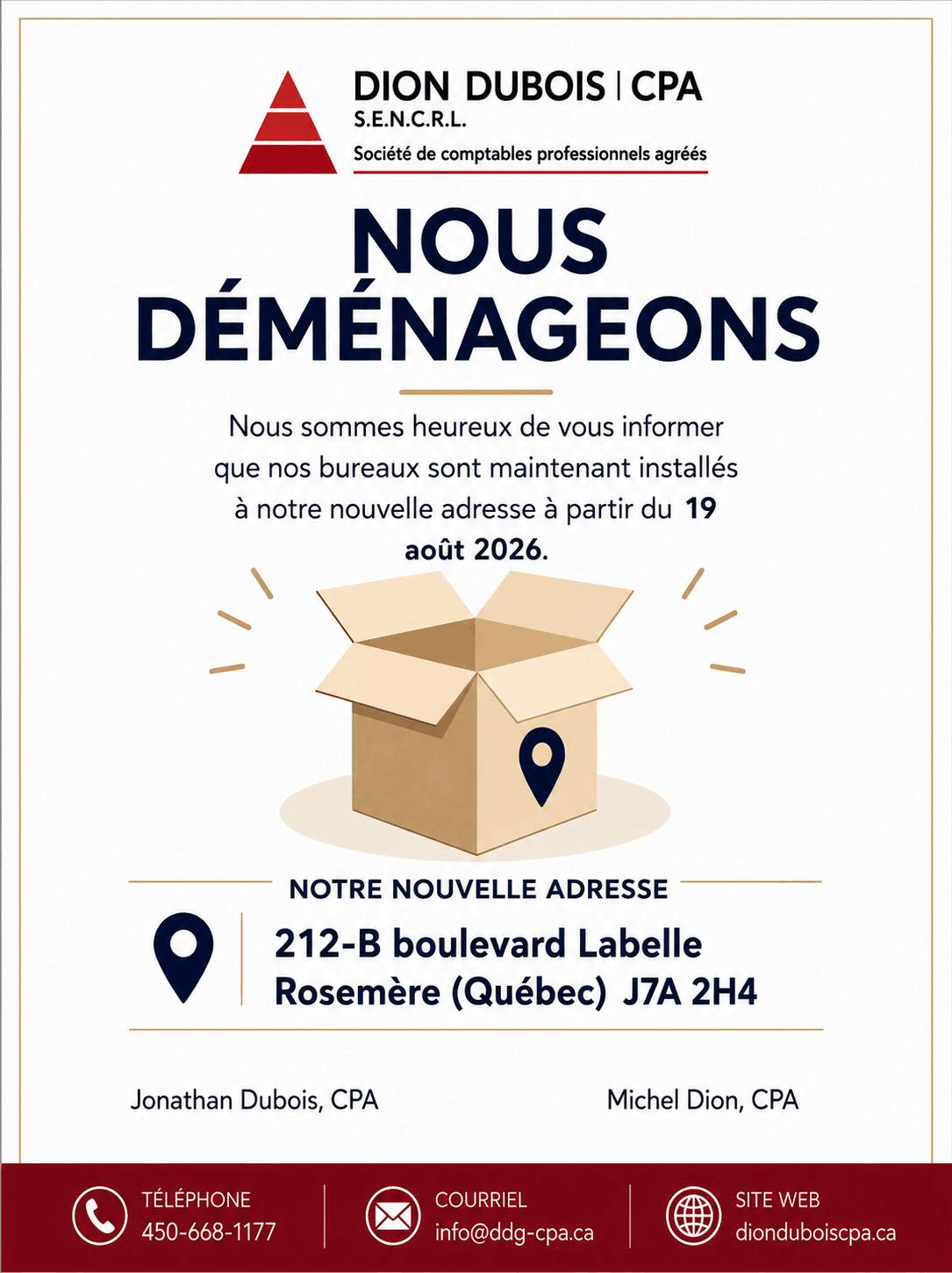 Nous déménageons